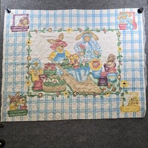 Vintage 1996 Daisy Kingdom Garden Bears Cheater Quilt #3560 baby nursery USA